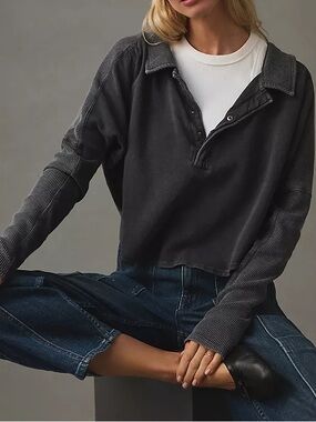 Daily Practice Saddlebrook Long Sleeve Top Large Loungewear Athleisure Cropped